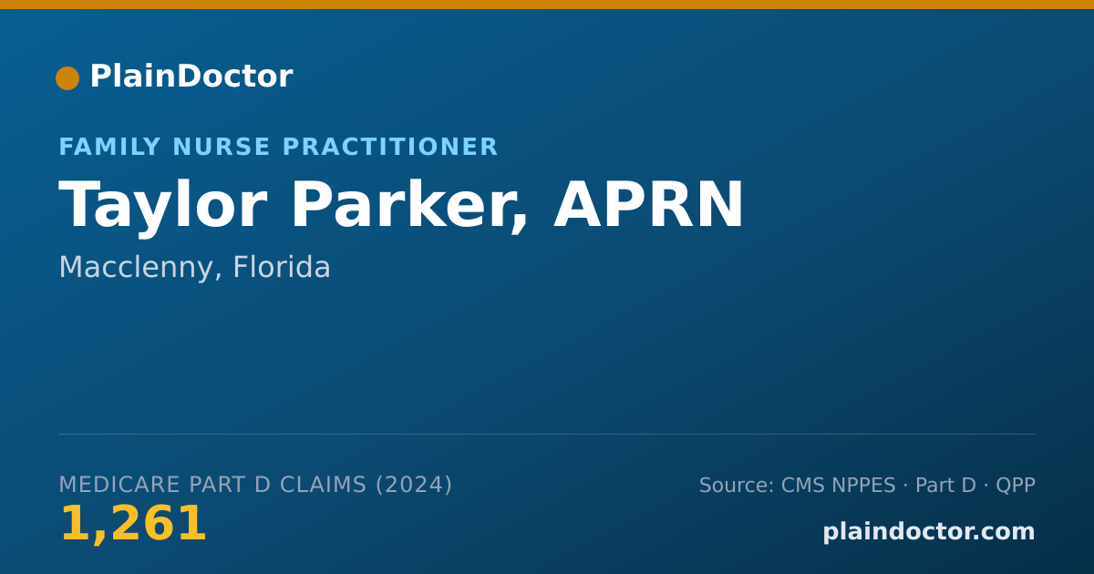 Shareable card for Taylor Parker, APRN - Family Nurse Practitioner, Macclenny, FL
