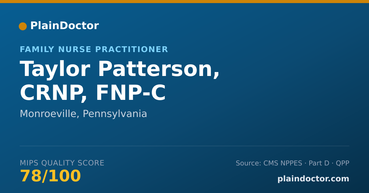 Shareable card for Taylor Patterson, CRNP, FNP-C - Family Nurse Practitioner, Monroeville, PA