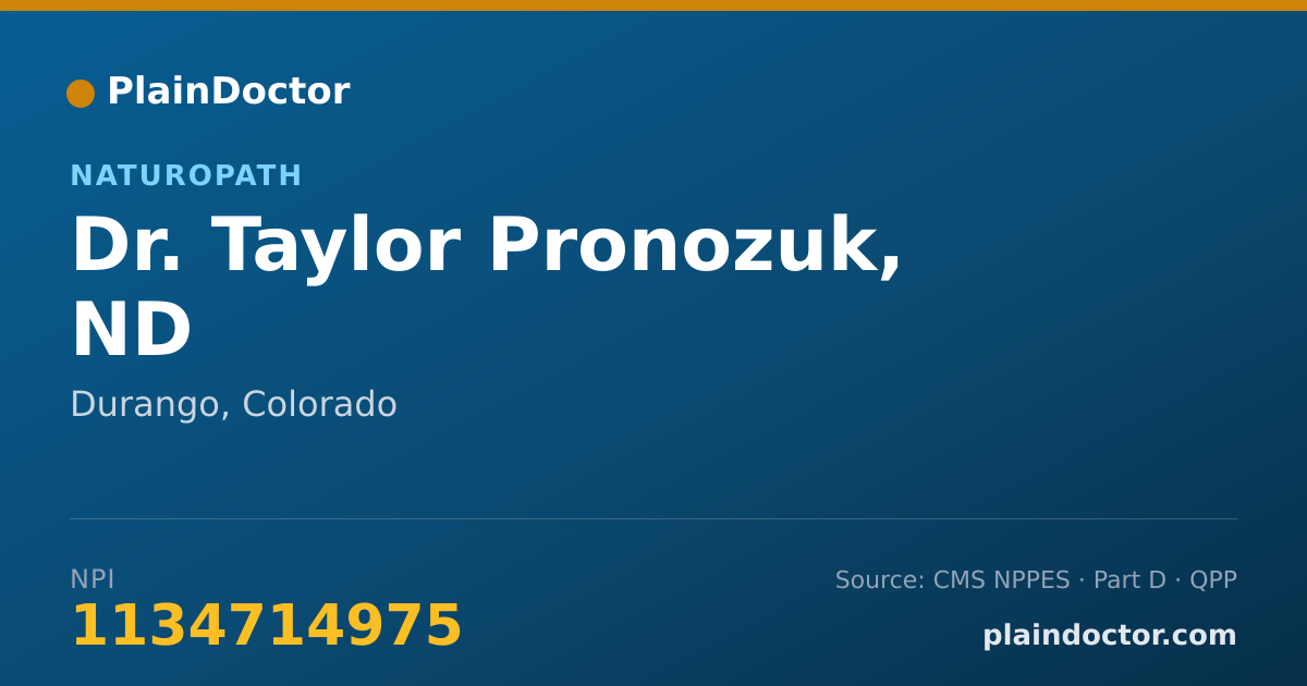 Shareable card for Taylor Pronozuk, ND - Naturopath, Durango, CO