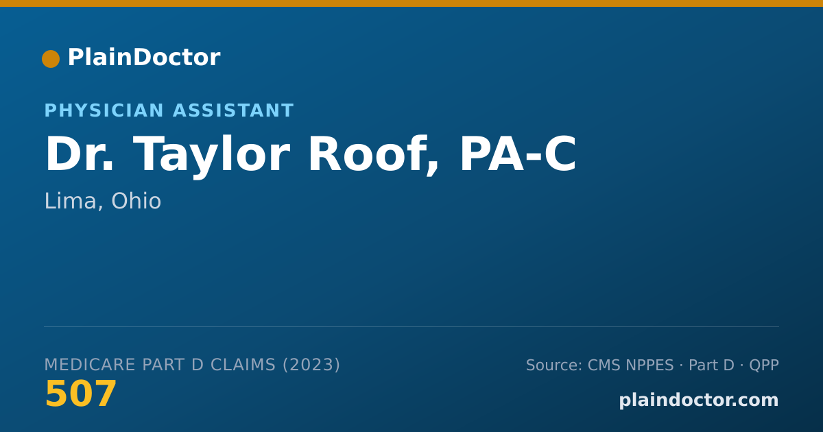 Shareable card for Taylor Roof, PA-C - Physician Assistant, Lima, OH
