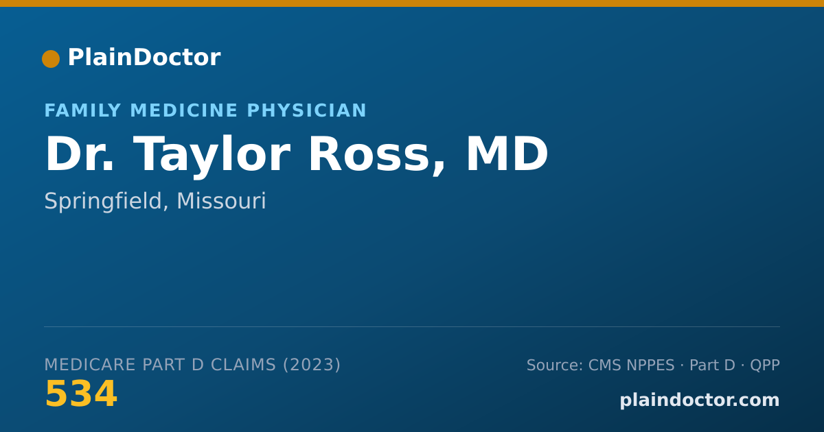 Shareable card for Taylor Ross, MD - Family Medicine Physician, Springfield, MO