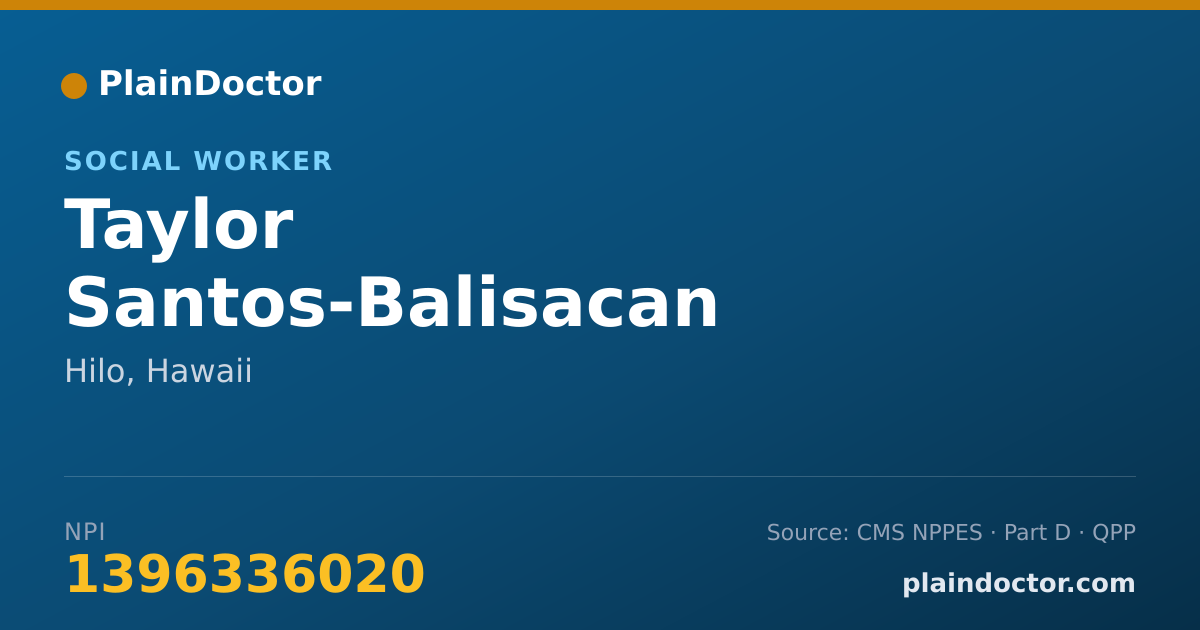 Shareable card for Taylor Santos-Balisacan - Social Worker, Hilo, HI