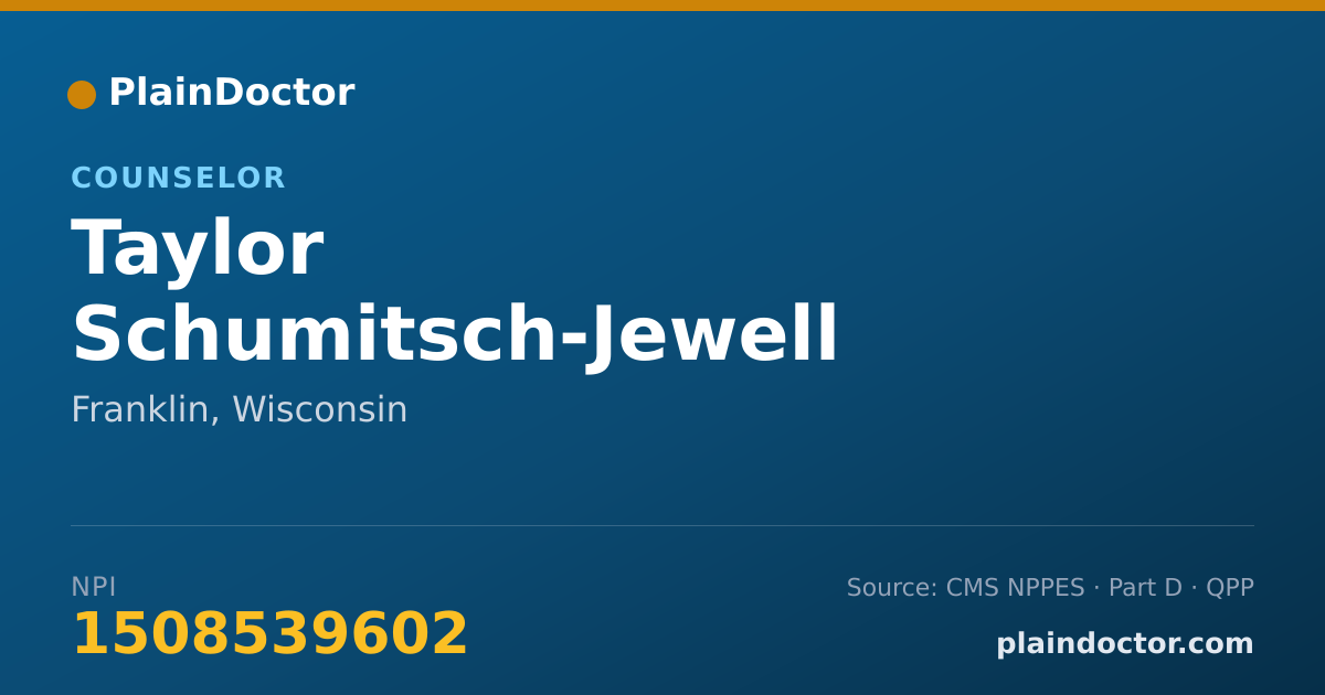 Shareable card for Taylor Schumitsch-Jewell - Counselor, Franklin, WI