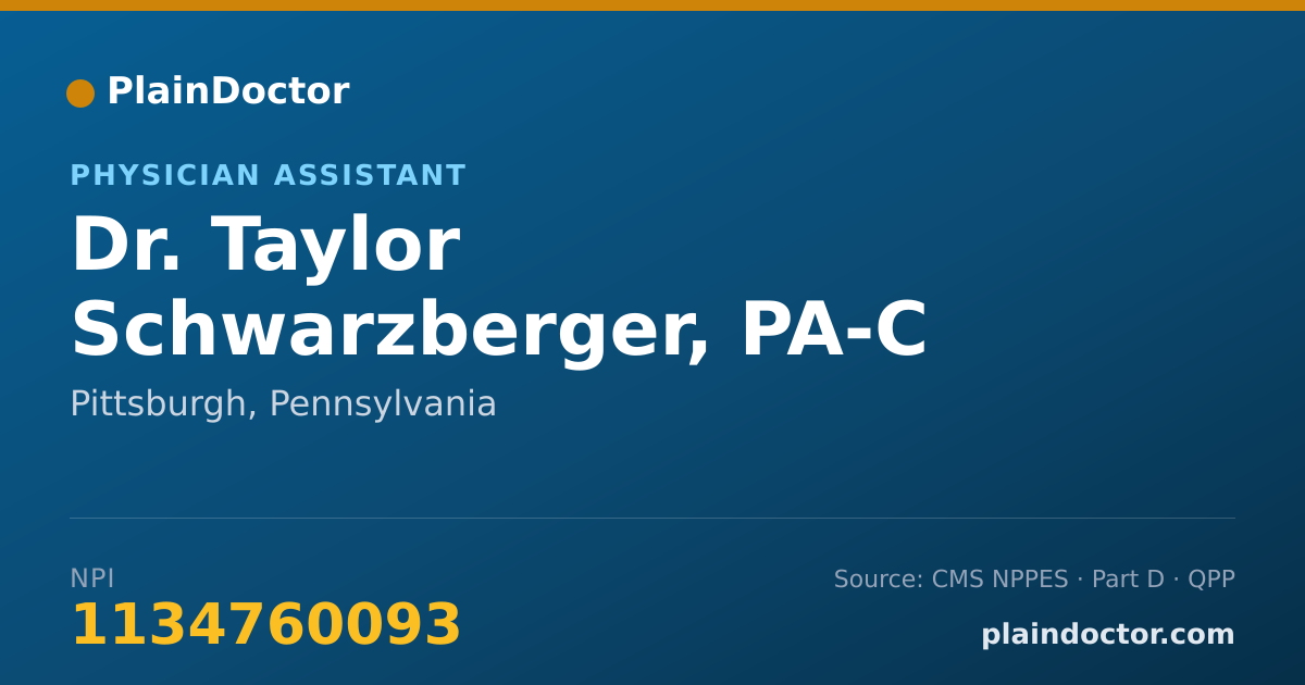 Shareable card for Taylor Schwarzberger, PA-C - Physician Assistant, Pittsburgh, PA