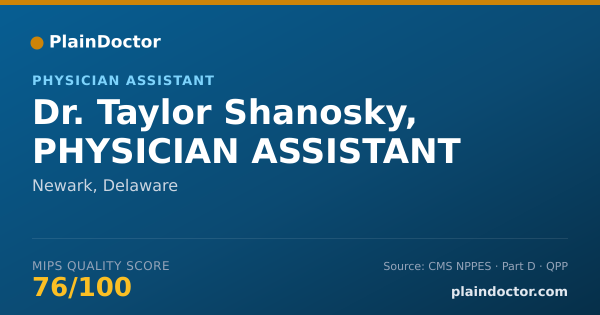 Shareable card for Taylor Shanosky, PHYSICIAN ASSISTANT - Physician Assistant, Newark, DE