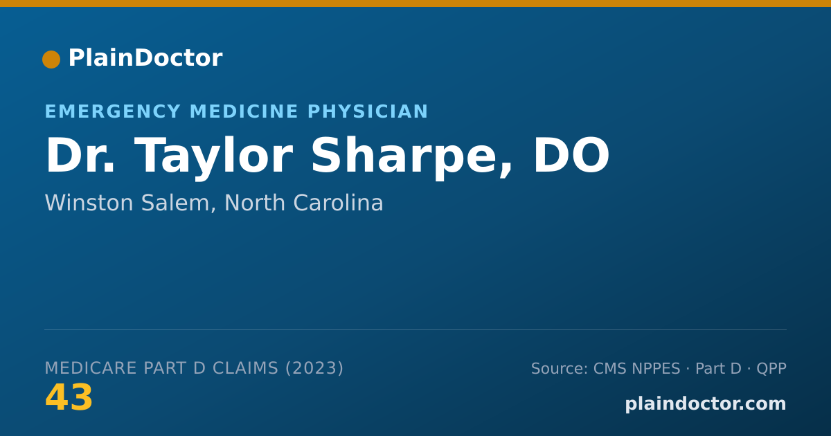 Shareable card for Taylor Sharpe, DO - Emergency Medicine Physician, Winston Salem, NC