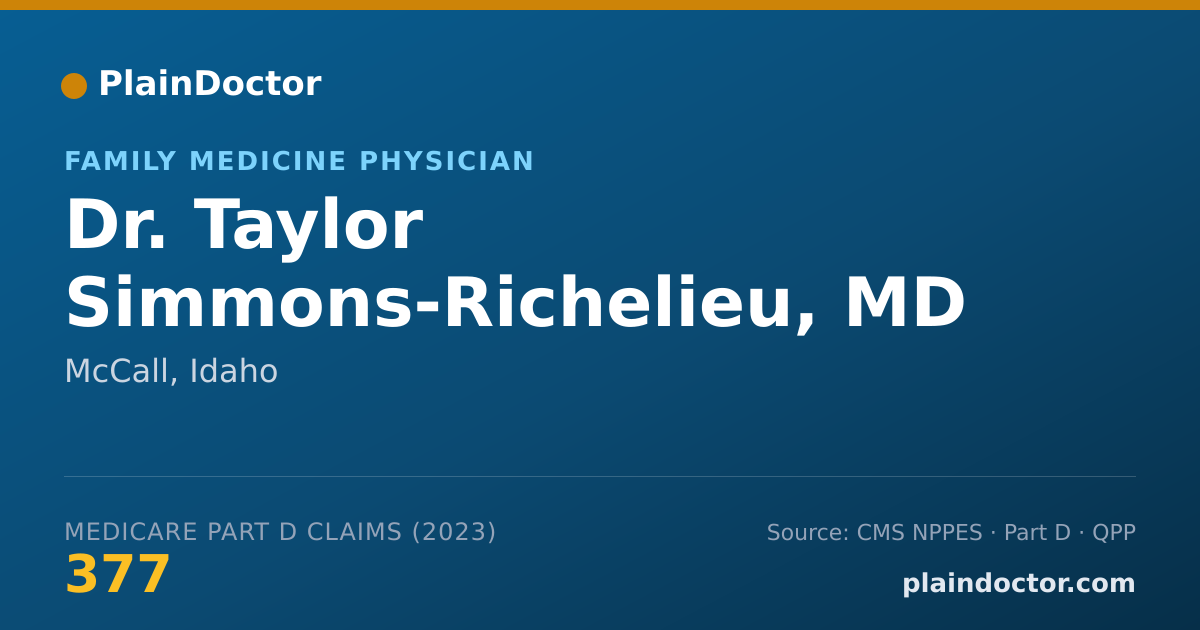 Shareable card for Taylor Simmons-Richelieu, MD - Family Medicine Physician, McCall, ID