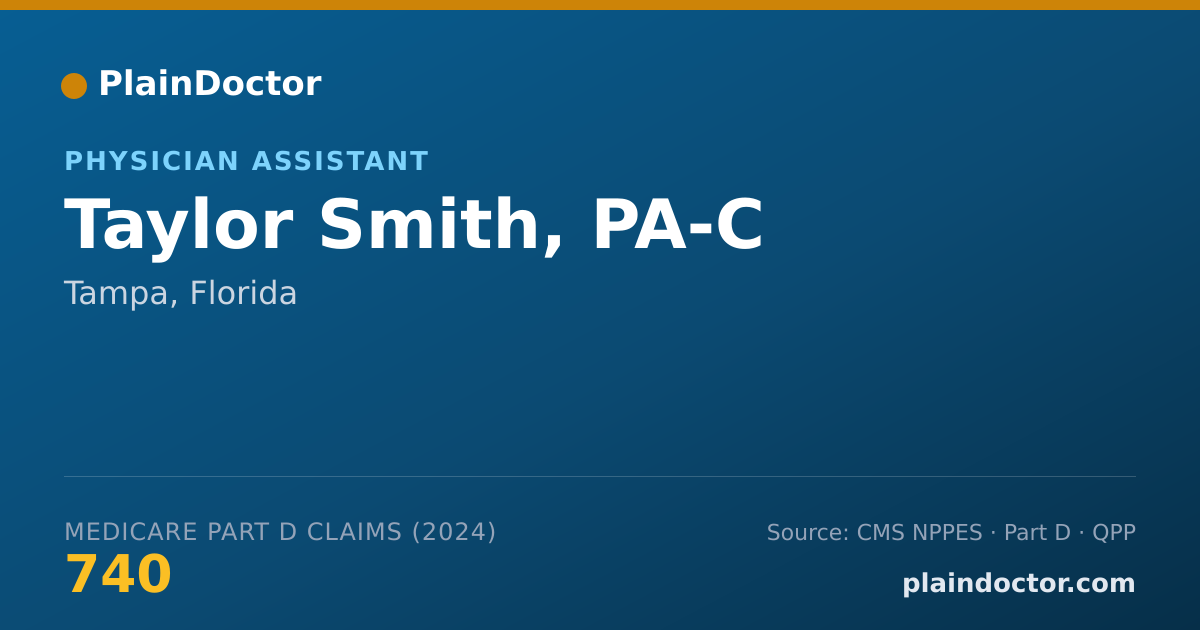 Shareable card for Taylor Smith, PA-C - Physician Assistant, Tampa, FL