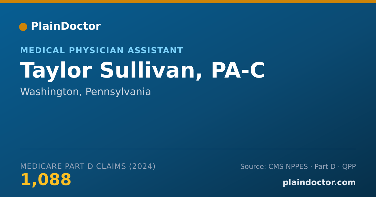 Shareable card for Taylor Sullivan, PA-C - Medical Physician Assistant, Washington, PA