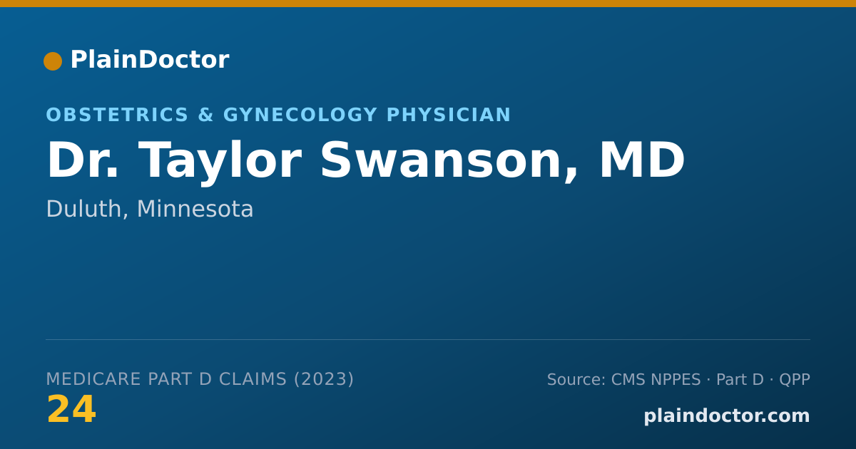Shareable card for Taylor Swanson, MD - Obstetrics & Gynecology Physician, Duluth, MN