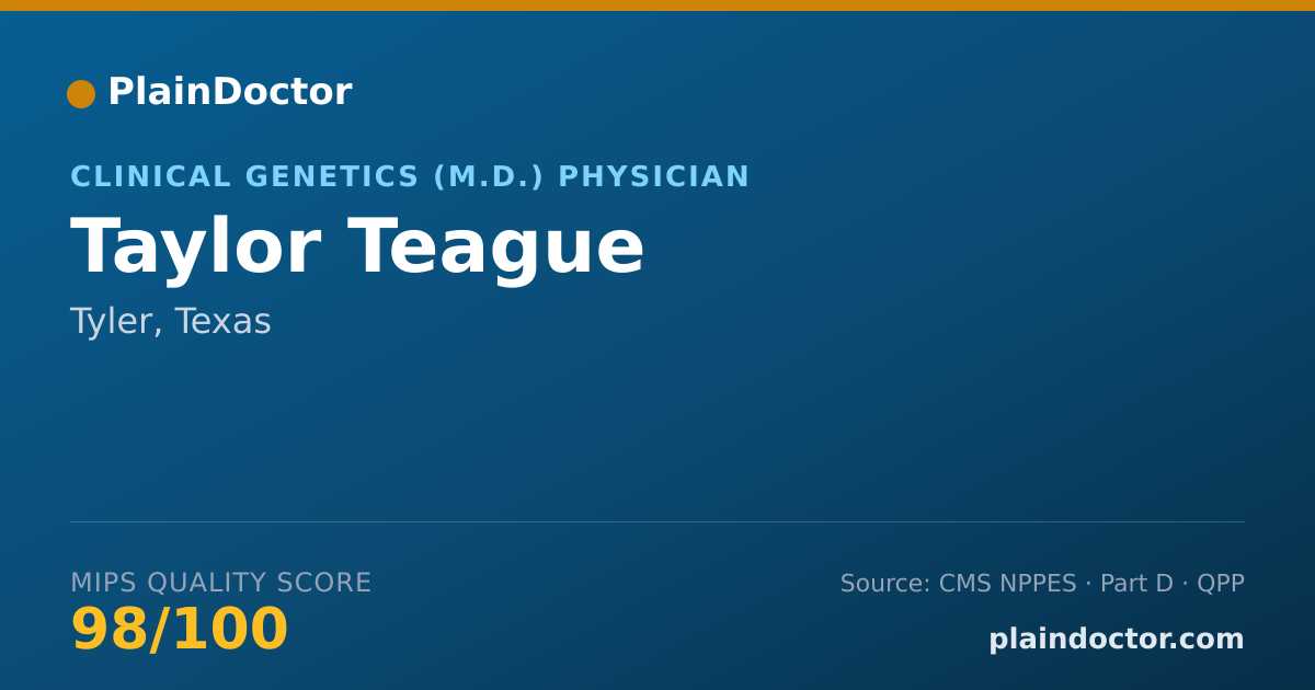 Shareable card for Taylor Teague - Critical Care Medicine (Internal Medicine) Physician, Tyler, TX