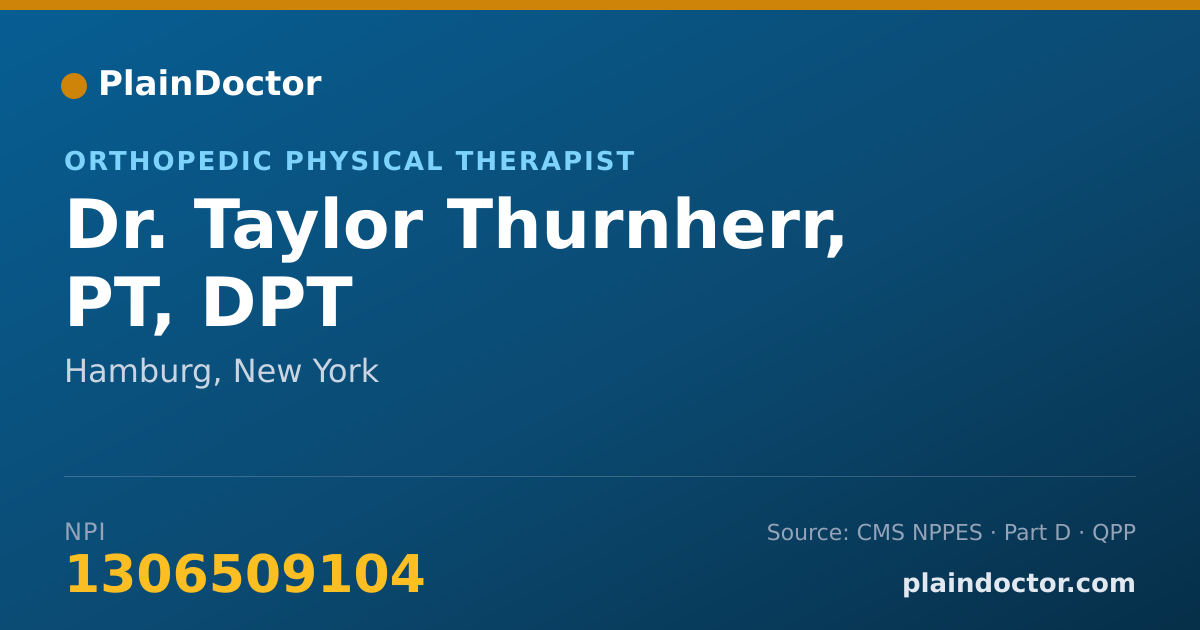 Shareable card for Taylor Thurnherr, PT, DPT - Orthopedic Physical Therapist, Hamburg, NY