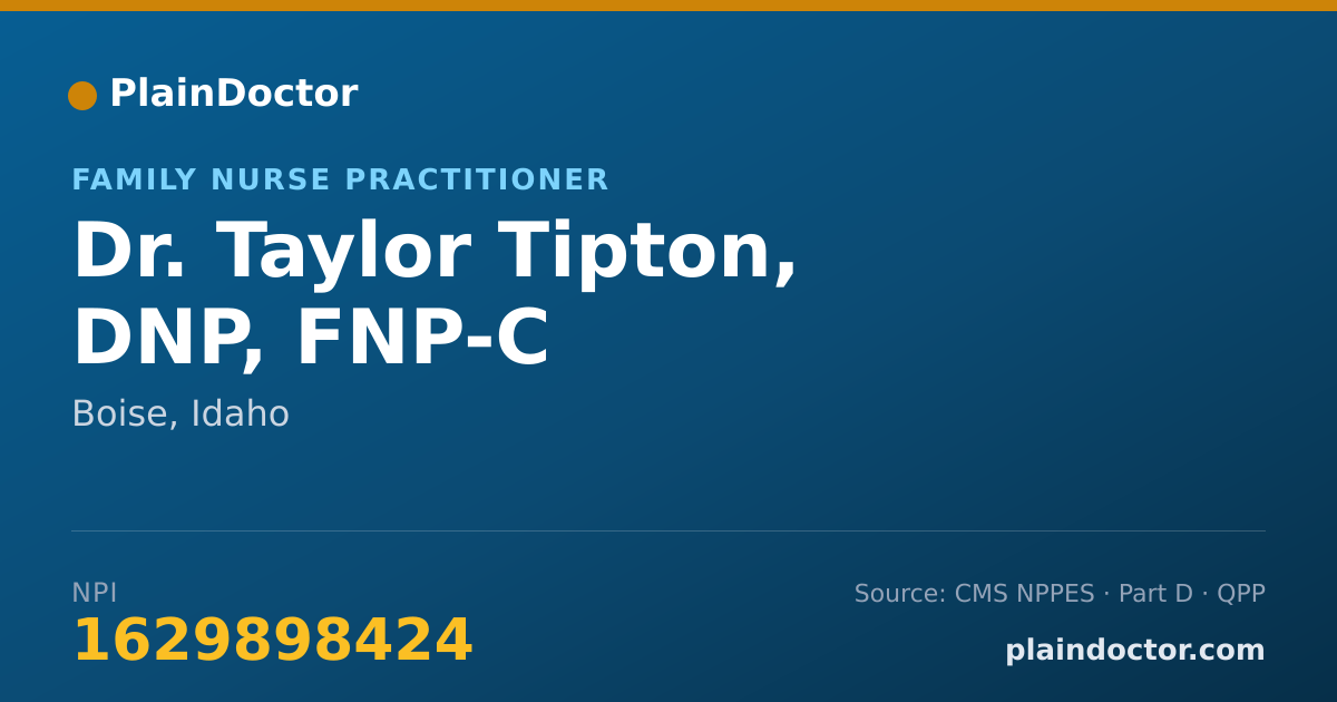 Shareable card for Taylor Tipton, DNP, FNP-C - Family Nurse Practitioner, Boise, ID
