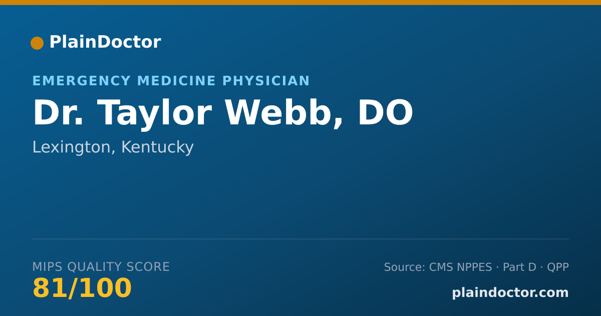 Shareable card for Taylor Webb, DO - Emergency Medicine Physician, Lexington, KY