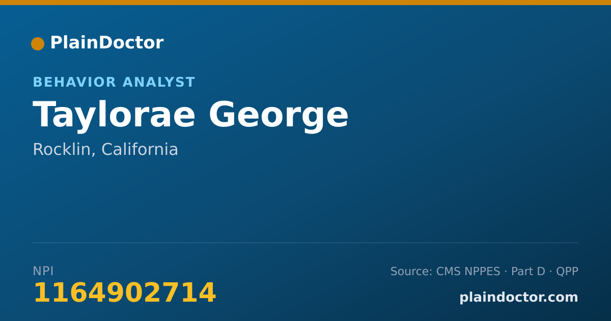 Shareable card for Taylorae George - Behavior Analyst, Rocklin, CA