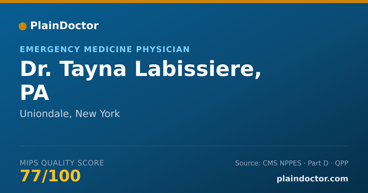 Shareable card for Tayna Labissiere, PA - Emergency Medicine Physician, Uniondale, NY