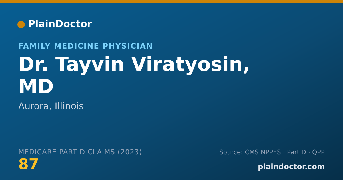 Shareable card for Tayvin Viratyosin, MD - Family Medicine Physician, Aurora, IL