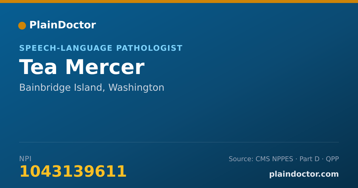 Shareable card for Tea Mercer - Speech-Language Pathologist, Bainbridge Island, WA