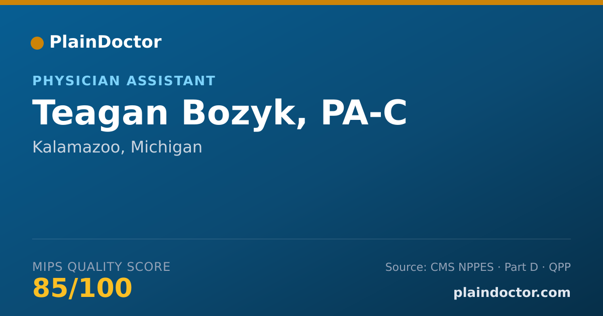 Shareable card for Teagan Bozyk, PA-C - Physician Assistant, Kalamazoo, MI