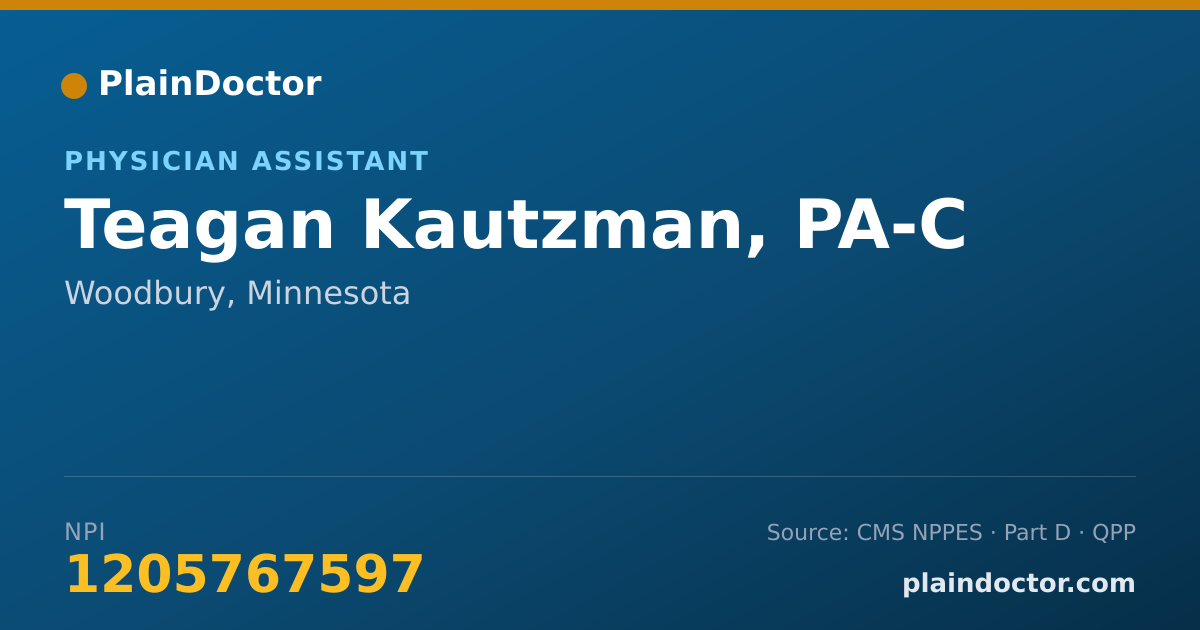Shareable card for Teagan Kautzman, PA-C - Physician Assistant, Woodbury, MN