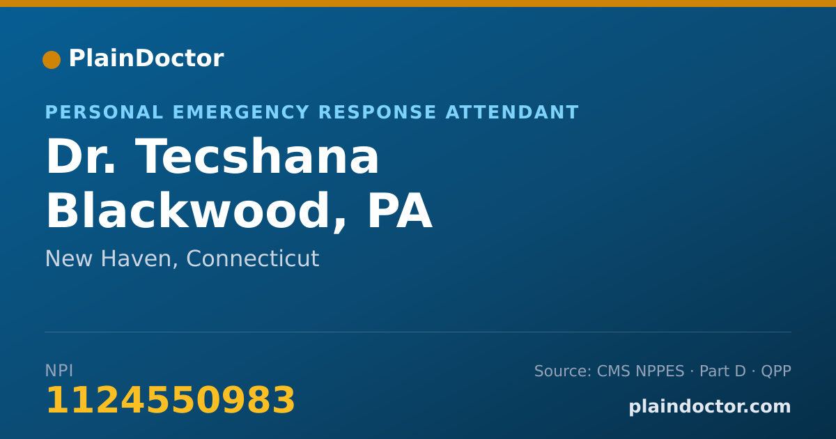 Shareable card for Tecshana Blackwood, PA - Personal Emergency Response Attendant, New Haven, CT