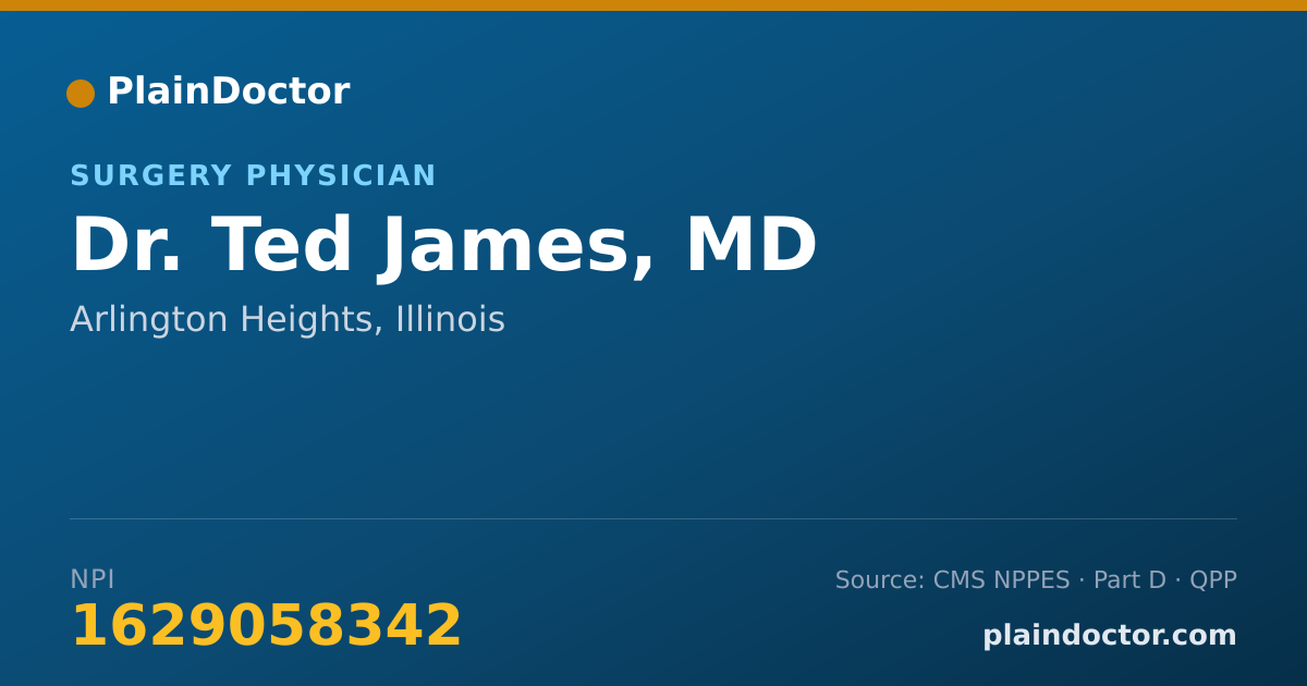 Shareable card for Ted James, MD - Surgery Physician, Arlington Heights, IL