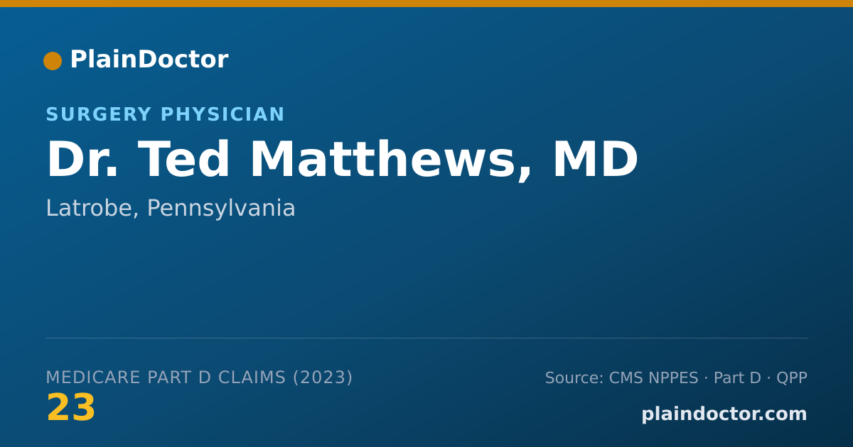 Shareable card for Ted Matthews, MD - Surgery Physician, Latrobe, PA
