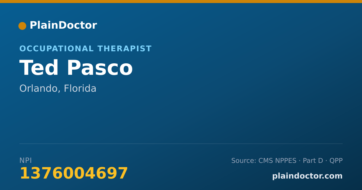 Shareable card for Ted Pasco - Occupational Therapist, Orlando, FL