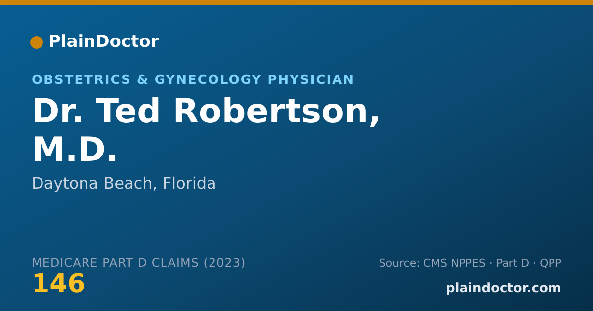 Shareable card for Ted Robertson, M.D. - Obstetrics & Gynecology Physician, Daytona Beach, FL