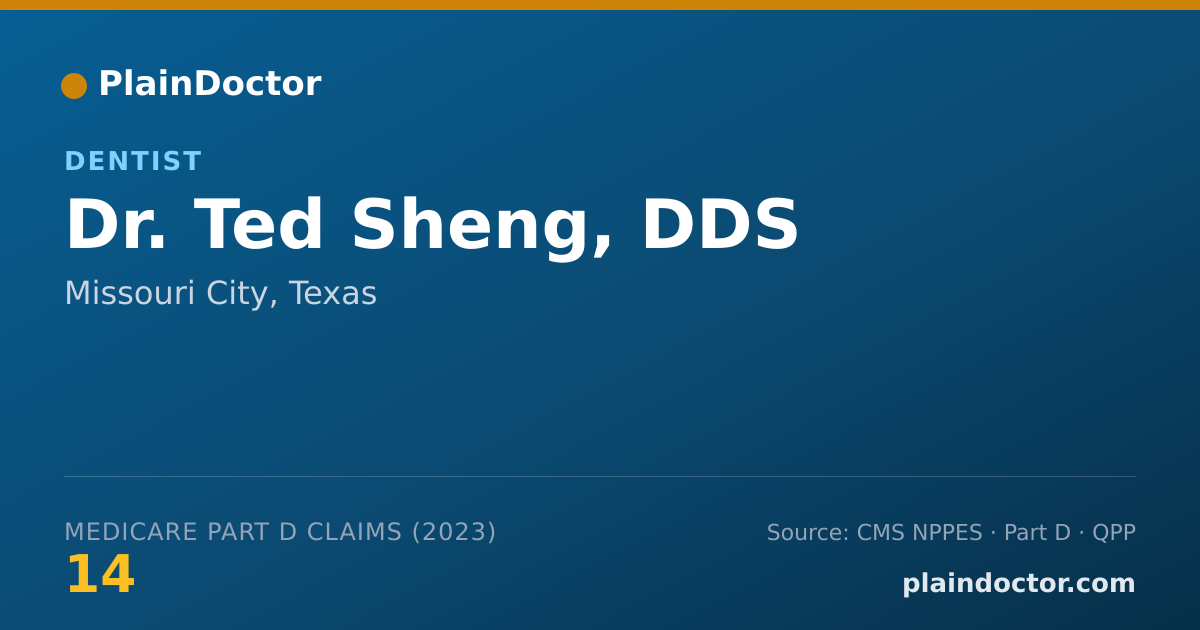 Shareable card for Ted Sheng, DDS - Dentist, Missouri City, TX