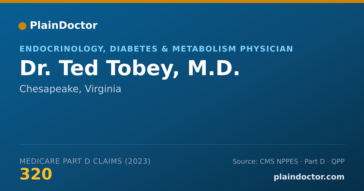 Shareable card for Ted Tobey, M.D. - Endocrinology, Diabetes & Metabolism Physician, Chesapeake, VA