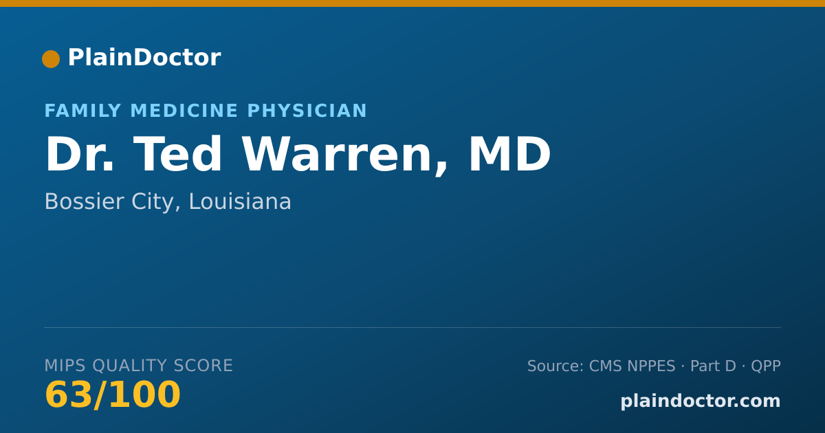 Shareable card for Ted Warren, MD - Family Medicine Physician, Bossier City, LA