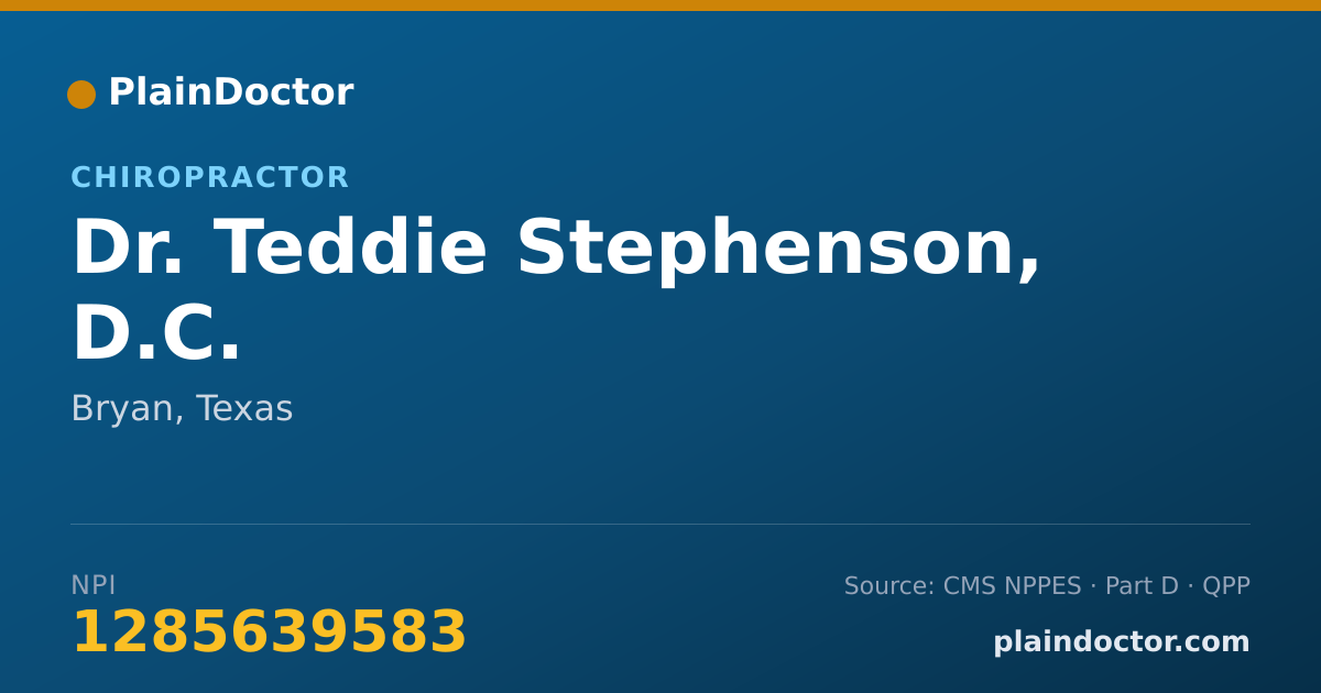 Shareable card for Teddie Stephenson, D.C. - Chiropractor, Bryan, TX