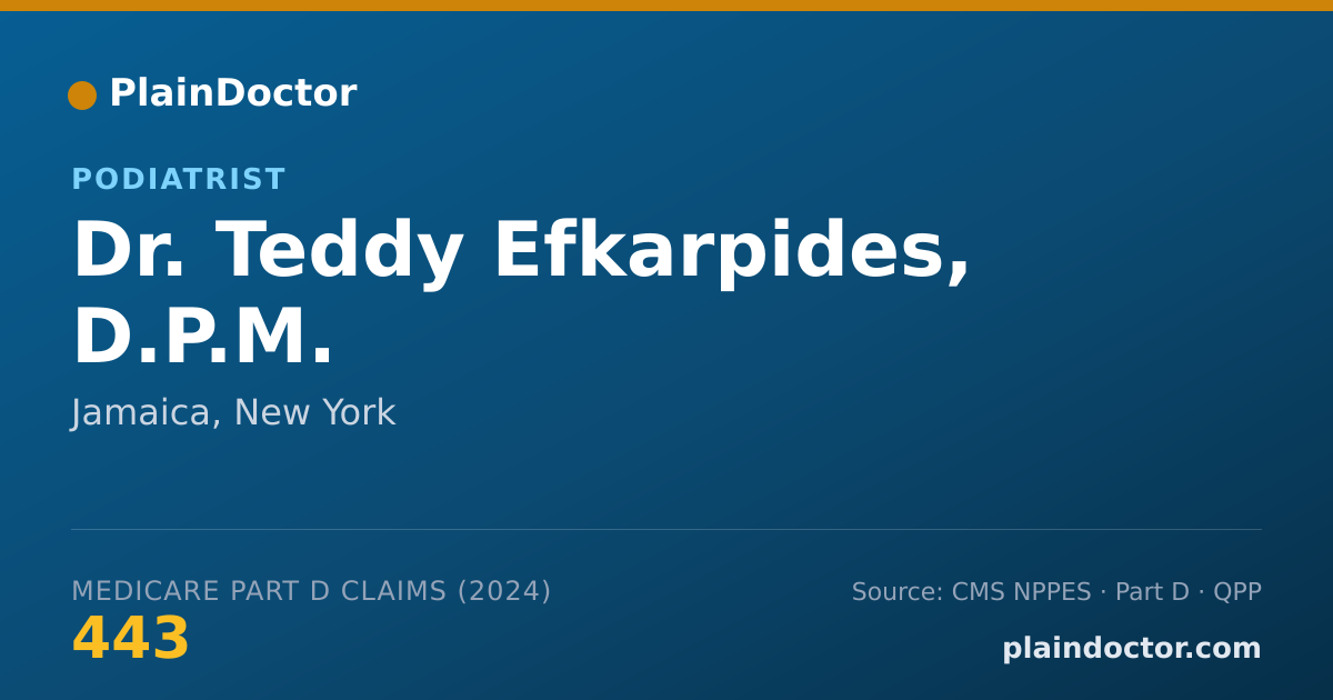 Shareable card for Teddy Efkarpides, D.P.M. - Podiatrist, Jamaica, NY
