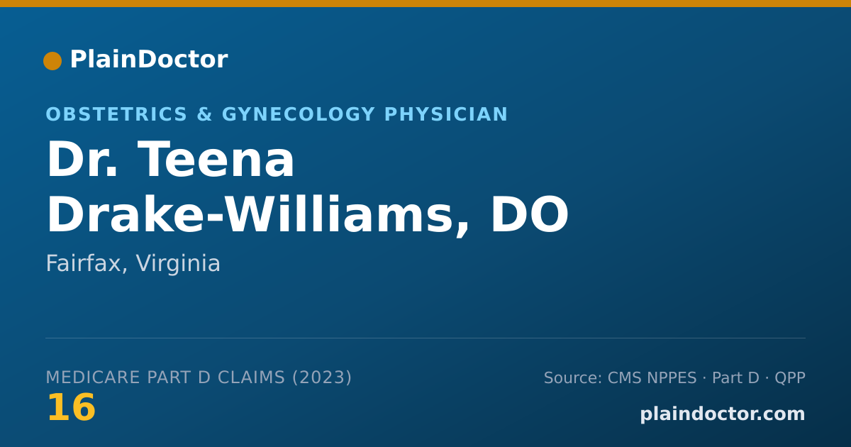 Shareable card for Teena Drake-Williams, DO - Obstetrics & Gynecology Physician, Fairfax, VA