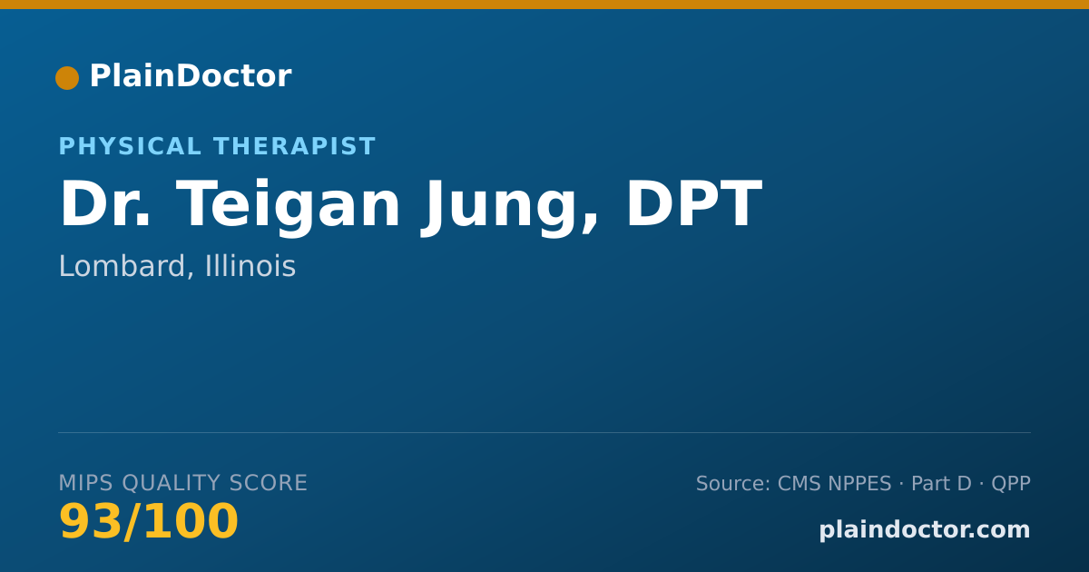 Shareable card for Teigan Jung, DPT - Physical Therapist, Lombard, IL