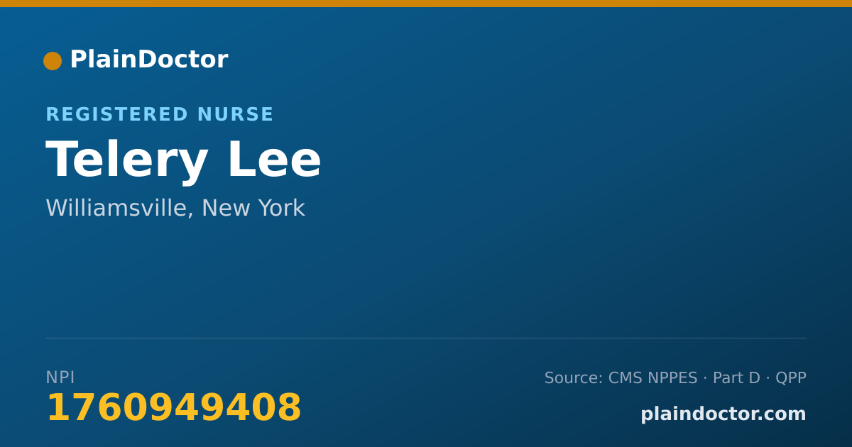 Shareable card for Telery Lee - Registered Nurse, Williamsville, NY