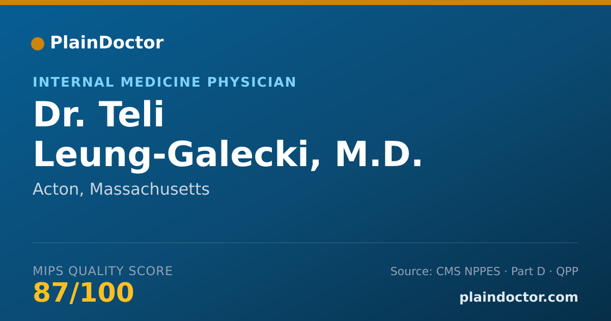 Shareable card for Teli Leung-Galecki, M.D. - Internal Medicine Physician, Acton, MA