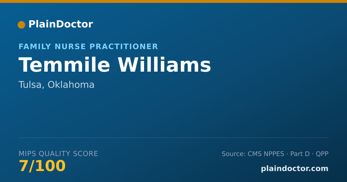 Shareable card for Temmile Williams - Family Nurse Practitioner, Tulsa, OK