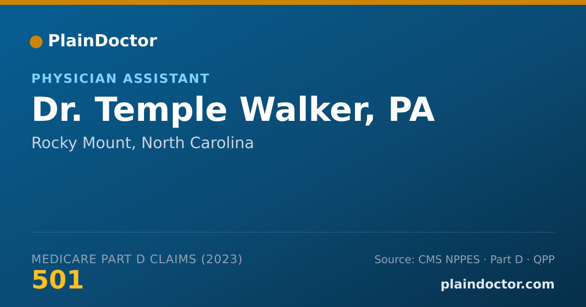 Shareable card for Temple Walker, PA - Physician Assistant, Rocky Mount, NC