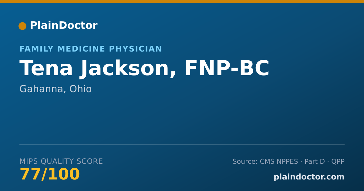 Shareable card for Tena Jackson, FNP-BC - Family Medicine Physician, Gahanna, OH