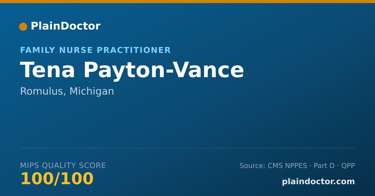 Shareable card for Tena Payton-Vance - Family Nurse Practitioner, Romulus, MI
