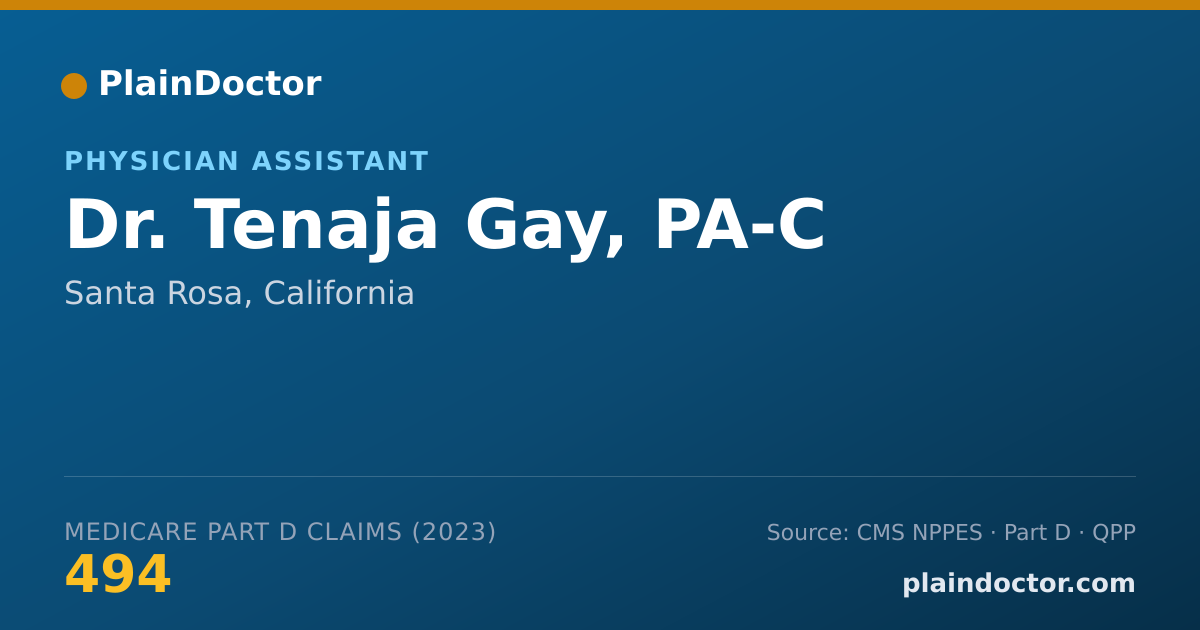 Shareable card for Tenaja Gay, PA-C - Physician Assistant, Santa Rosa, CA