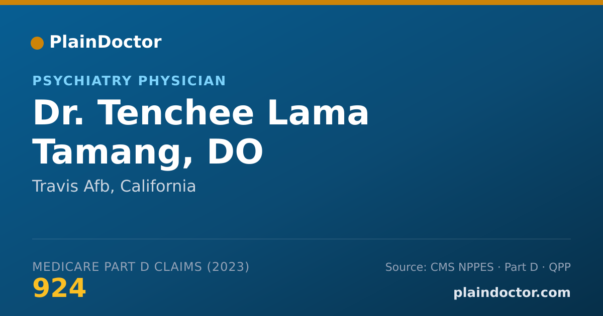 Shareable card for Tenchee Lama Tamang, DO - Psychiatry Physician, Travis Afb, CA