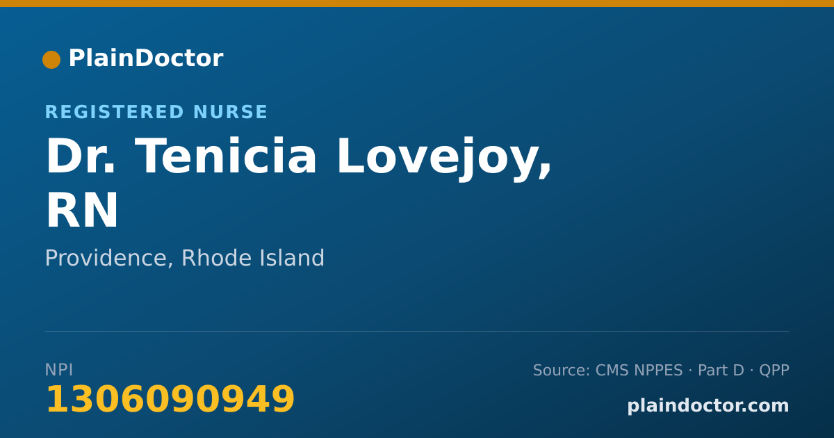 Shareable card for Tenicia Lovejoy, RN - Registered Nurse, Providence, RI