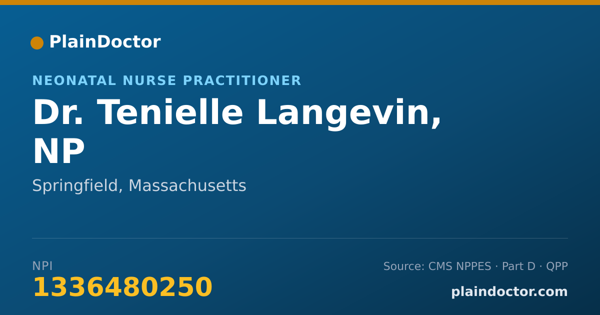 Shareable card for Tenielle Langevin, NP - Neonatal Nurse Practitioner, Springfield, MA