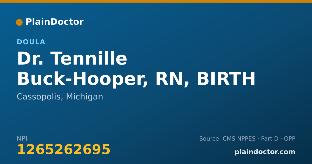 Shareable card for Tennille Buck-Hooper, RN, BIRTH DOULA - Doula, Cassopolis, MI