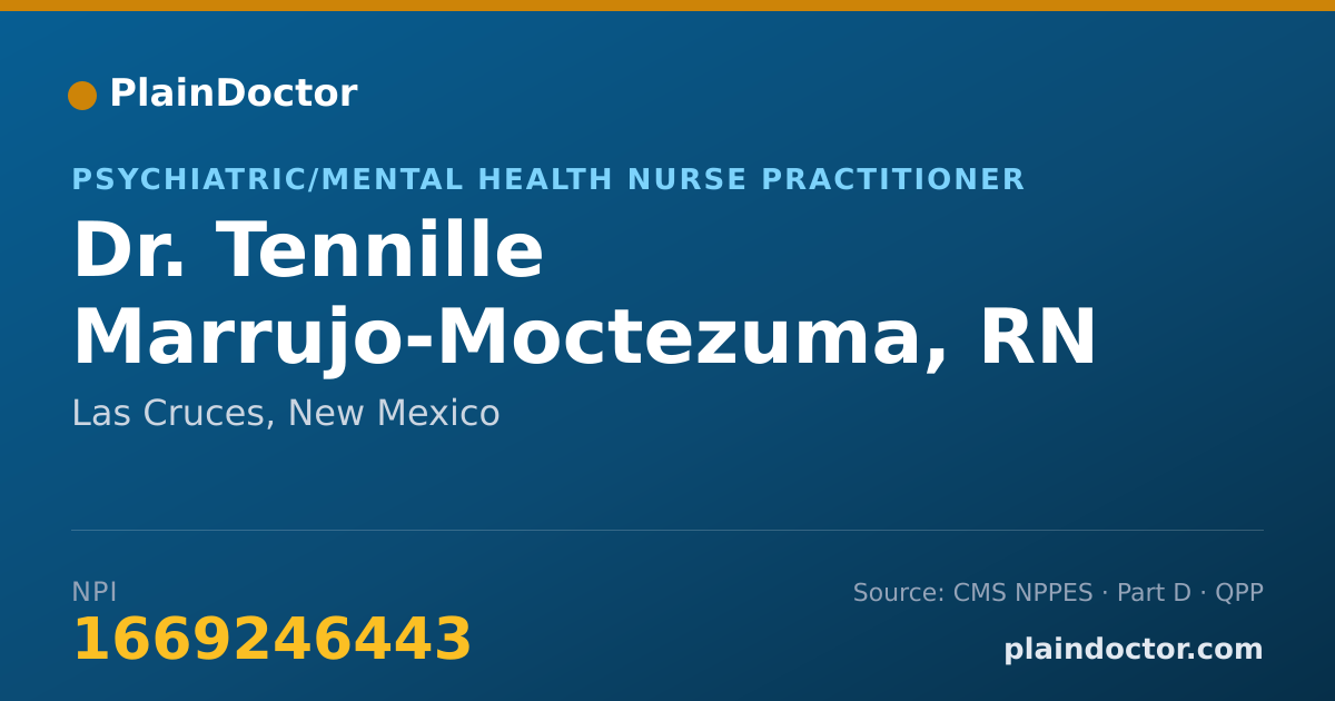 Shareable card for Tennille Marrujo-Moctezuma, RN - Psychiatric/Mental Health Nurse Practitioner, Las Cruces, NM