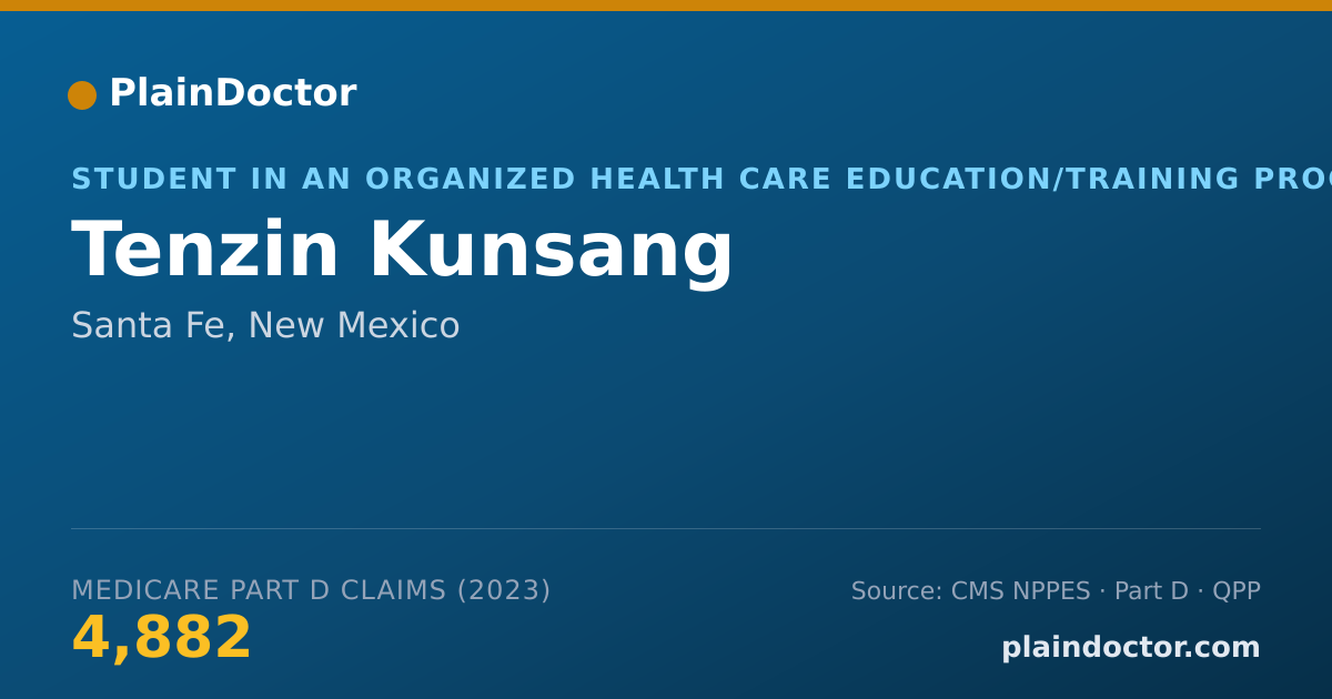 Shareable card for Tenzin Kunsang - Student in an Organized Health Care Education/Training Program, Santa Fe, NM