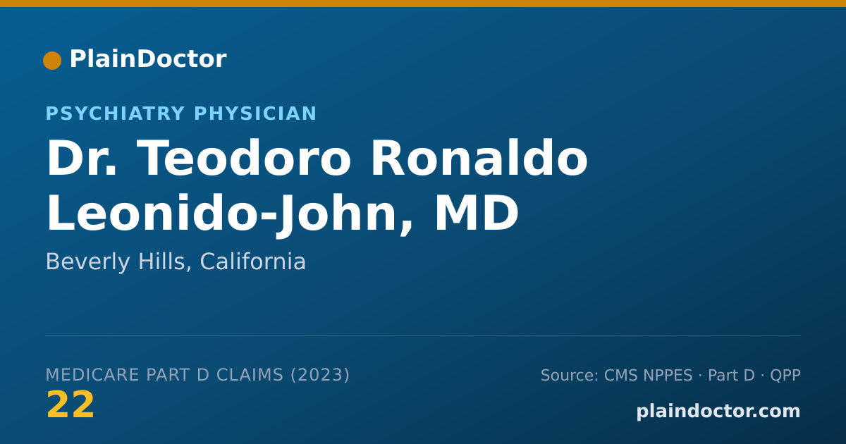 Shareable card for Teodoro Ronaldo Leonido-John, MD - Psychiatry Physician, Beverly Hills, CA